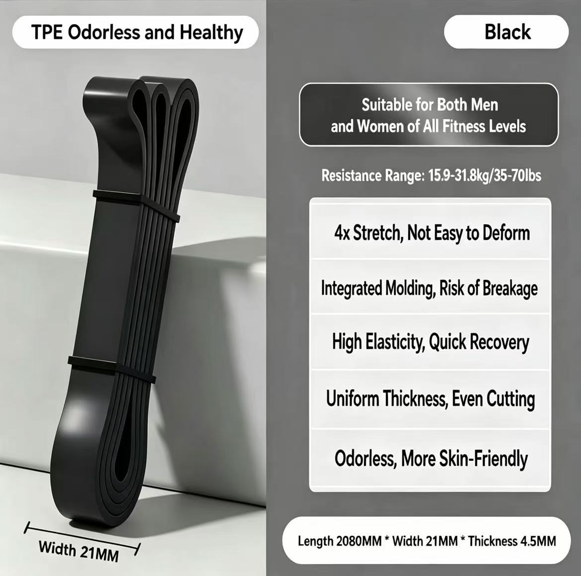 TPEレジスタンスバンド 6段階強度 エクササイズバンド プ - Pilates Yoga Difference のレビューと価格