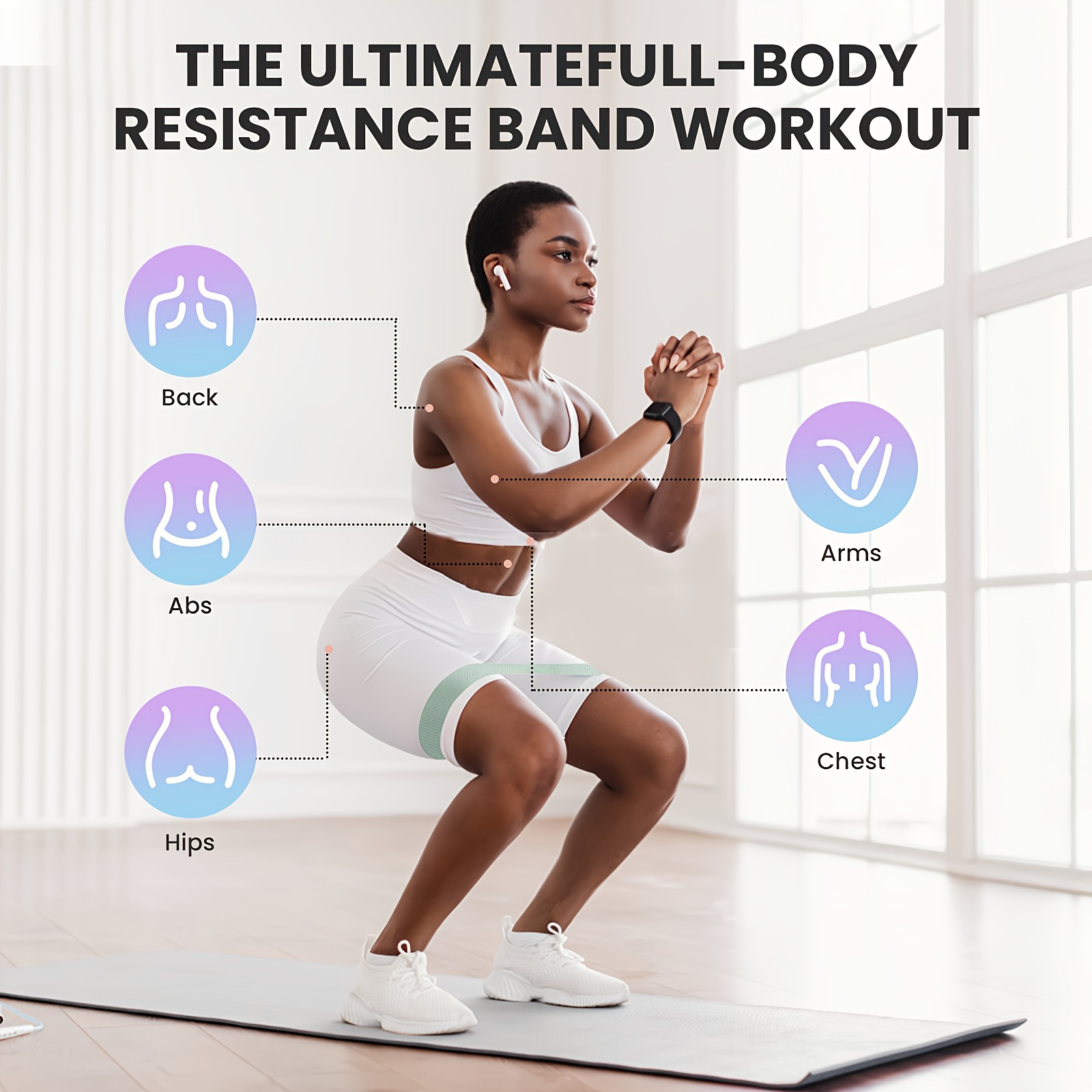 ウェイト付きフィットネスレジスタンスバンド1個/4個、体幹強 - Pilates And Yoga Studio のレビューと価格