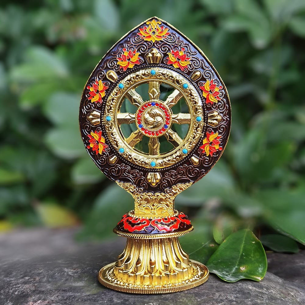 チベットのダルマホイール装飾品、瞑想とヨガ用、スピリチュアル - Yoga Wheel Dharma のレビューと価格