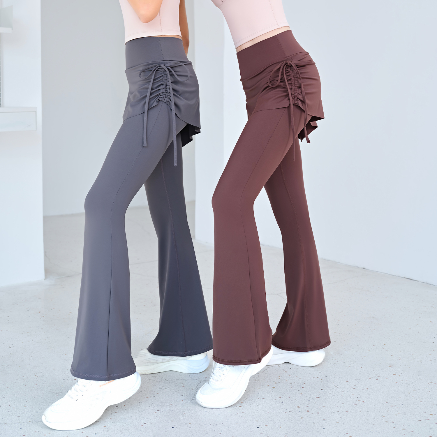女性用ハイウエストフレアヨガスコート – ピラティスやジム用 - Pilates Yoga Roma のレビューと価格